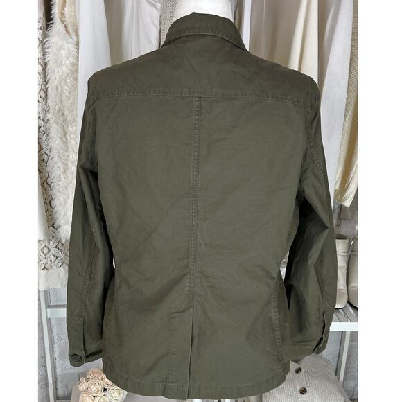 Gap Women's Sz XL 100% Cotton Olive Green Button Up Utility Blazer Jacket #0562 - Picture 6 of 11